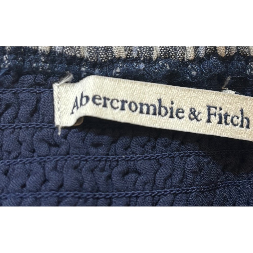 Abercrombie & Fitch Romper Women's Navy Blue Excellent Plaid Tie Strap Large - Picture 5 of 8